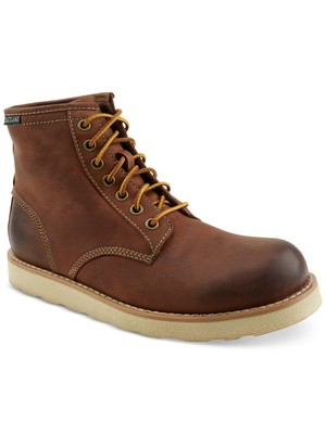 

EASTLAND Mens Brown Comfort Logo Lumber Up Кожаные походные ботинки на танкетке, Коричневый, 7241-07W