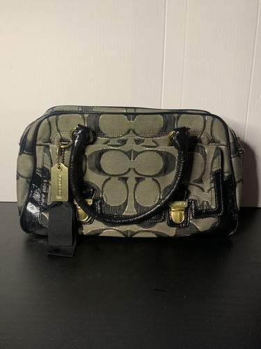 Coach Poppy Pushlock OP Signature Sateen Convertible Satchel