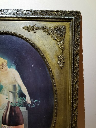 Early Vintage Schlitz Advertising Picture Sign Gurl