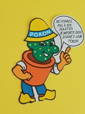 Autocollant vintage personnage humoristique Engrais POKON (8 x 7 cm)