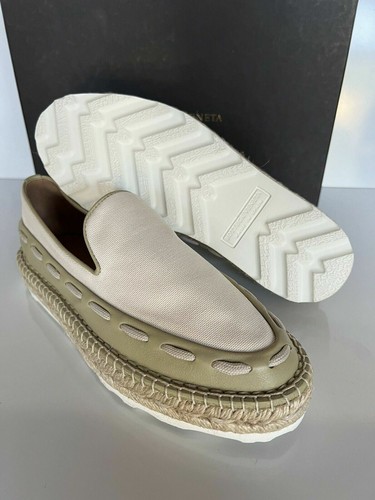 Pre-owned Bottega Veneta $620  Women's Slip-on Espadrilles Shoes 10 Us (40 Euro) 578386 In Oregano/plaster