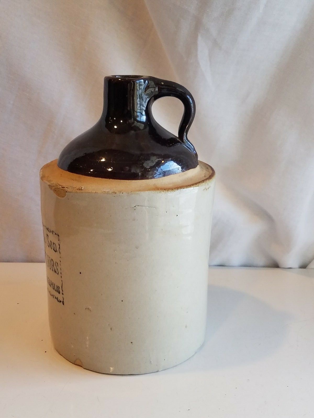 ADVERTISING STONEWARE JUG Minneapolis Wines & Liquors Isaac Weil Son Antique Old