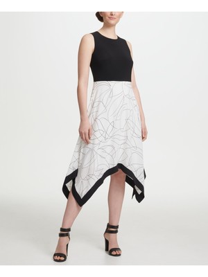 

DKNY Женское белое платье без рукавов на молнии с принтом Размер, Белый