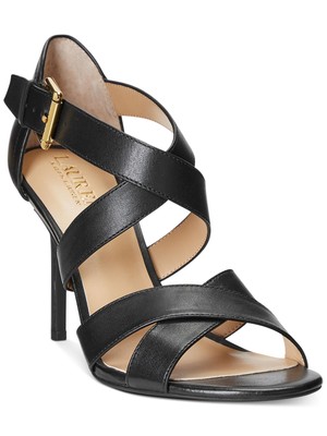 

Женские черные кожаные босоножки на каблуке LAUREN RALPH LAUREN Gisella Toe Stiletto, Черный, 802872458001
