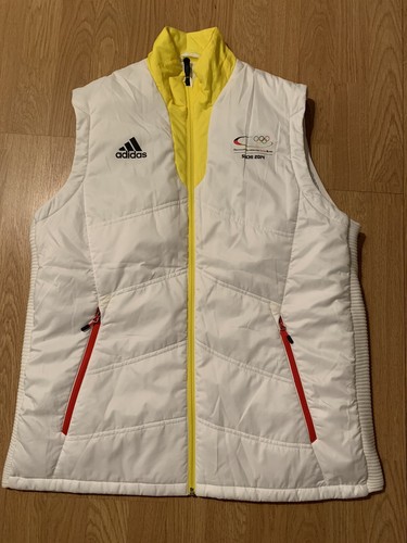 Original Adidas Weste Jacke Winter Sochi 2014 Olympia Weiss L / XL Teamweste
