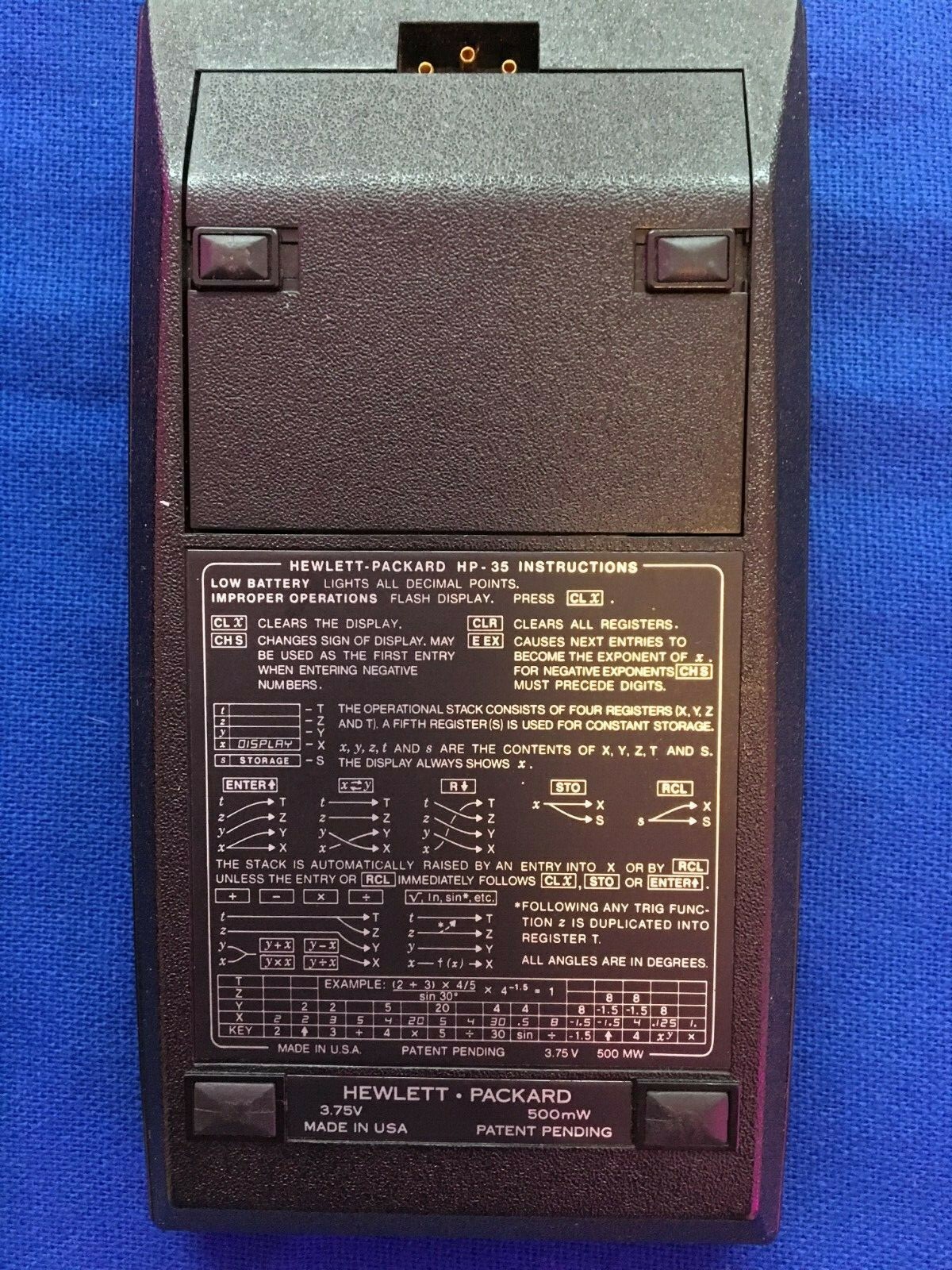 HP-35 LED Scientific Calculator w/ Soft Case, AC Adapter & Manual - Parts/Repair