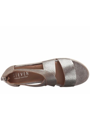 

STEVEN NEW YORK Женские серебристые сандалии без шнуровки Klein на танкетке 1 дюйм на платформе 7,5 м, Серебряный, NC-KLEIN