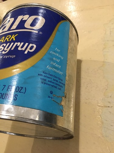 Vintage Advertising Piece: Karo Dark Corn Syrup 5 Lb Tin: Excellent Condition