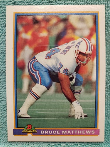 1991 BOWMAN BRUCE MATTHEWS #187 HOUSTON OILERS | eBay