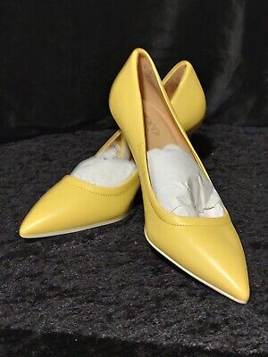 Franco Sarto Women In Forma Leather Trolley Pumps Citron Size 6 (S32)