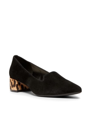 

ANNE KLEIN Женские черные кожаные туфли-лодочки Iflex Kimbra с леопардовым принтом 5,5 м, Черный, AK194014