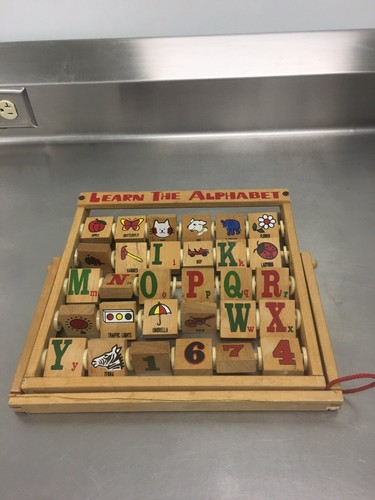 Vintage Learn the Alphabet Wooden Letters Child’s Toy Educational