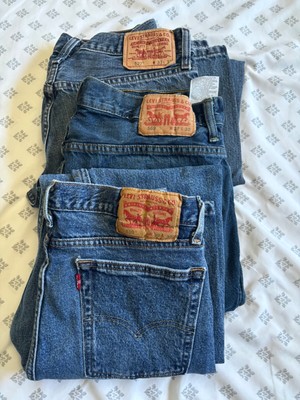 Lot 3 Pair of  Levis Jeans Mens Mixed Models and Sizes - See List in Discription
