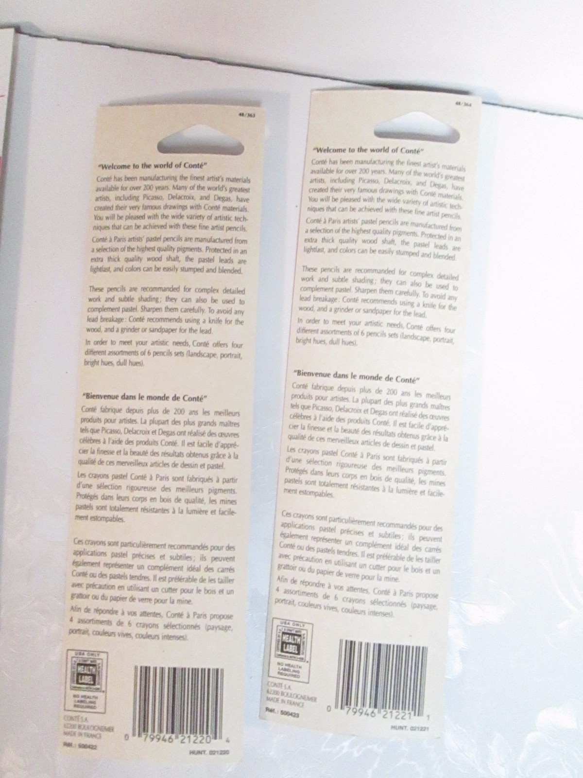 CONTE A PARIS  PASTEL PENCILS WHITE & BLACK, 5 PACKS ~ NEW ART ARTIST 10 PENCILS