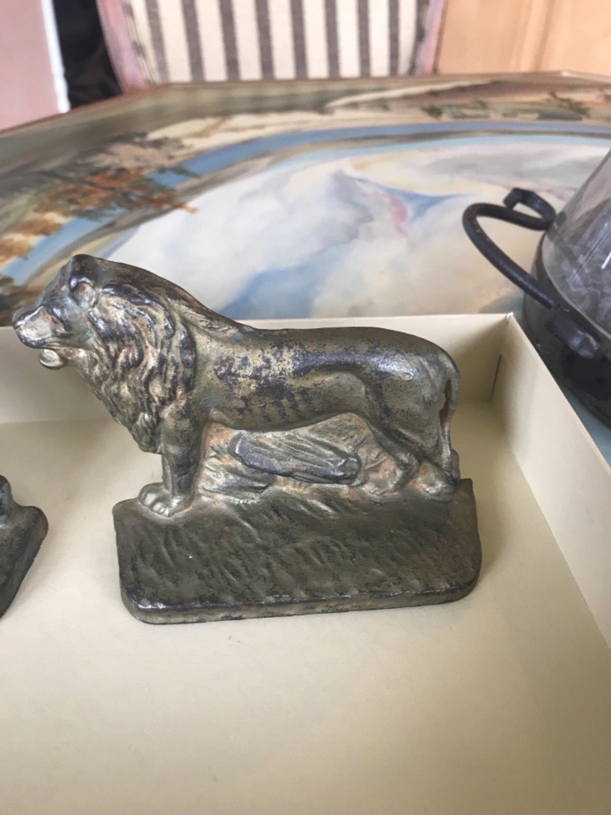 Antique Cast Iron ACW Co. Lion Bookends 301