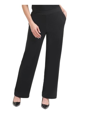 

CALVIN KLEIN Женские черные брюки прямого кроя из френч терри Petites, Черный, T16PU968