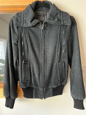 Sisley Tweed Bomber Wool Jacket SZ 38