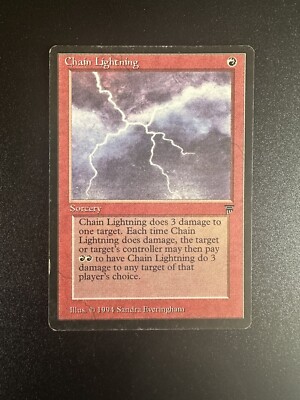 CHAIN LIGHTNING 1994 Magic: The Gathering (MTG) Legends TCG