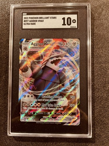 Pokémon 2022 Brilliant Stars Full Art Aggron VMAX #097 Ultra