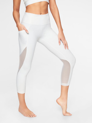 Athleta White Fearless Mudra Capri Yoga Fitness Gym Pant #210186 NWT! S Small