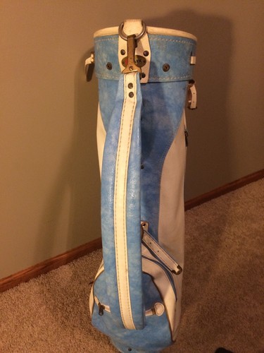 Vintage Clark Golf Bag Blue and White Collectors Decoration