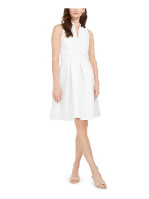 

PAPPAGALLO Женское белое платье без рукавов с V-образным вырезом ниже колена + расклешенное платье, Белый