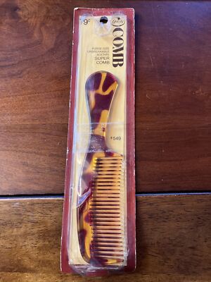 Vintage 1975 Goody Mock Tortoise Unbreakable Super Comb Made in USA #549 NOS