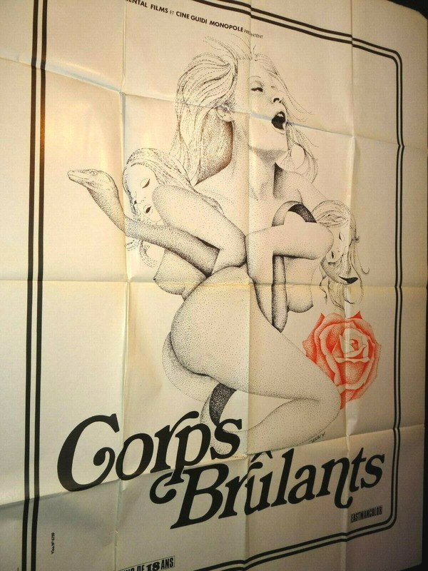 Corps Brulants Michelle Perello Affiche Cinema Dessin  1976