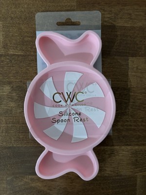 NEW CWC PEPPERMINT CANDY SPOON REST SILICONE PINK