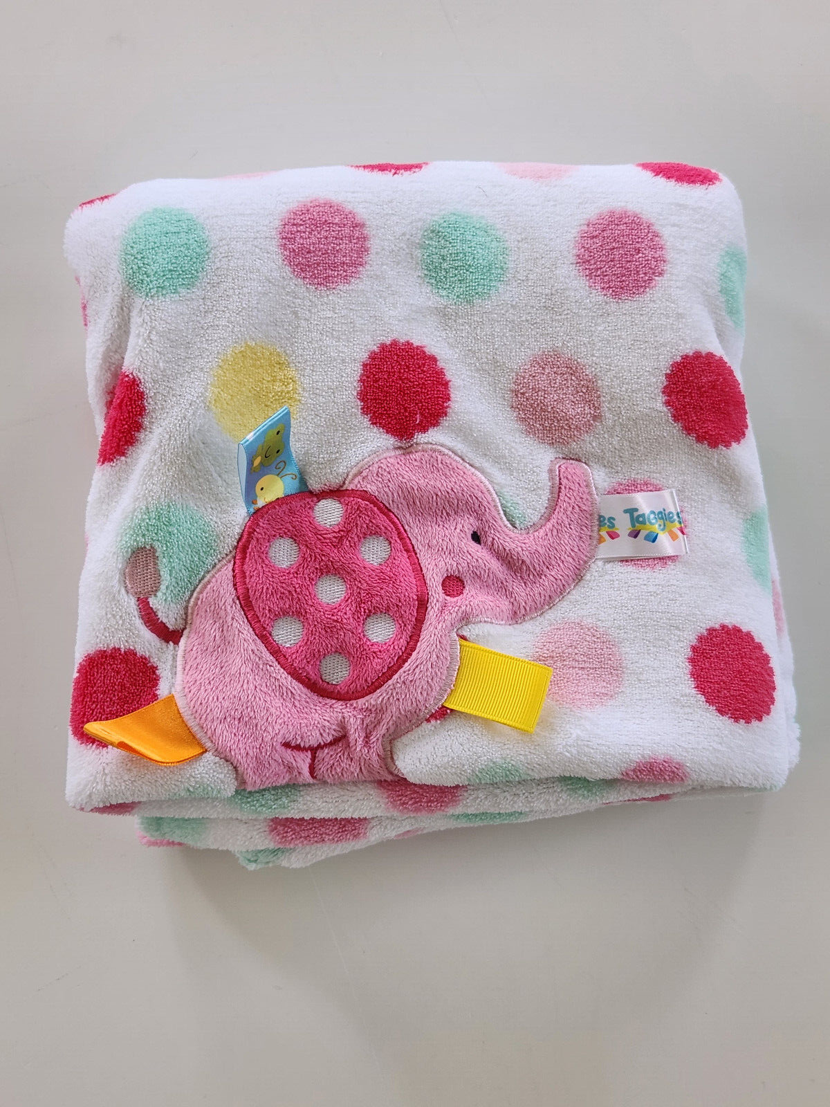 Green Pink White Yellow 30" X 40" Plush