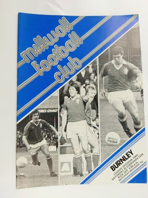 Millwall V Burnley 25th February 1978 League Division 2