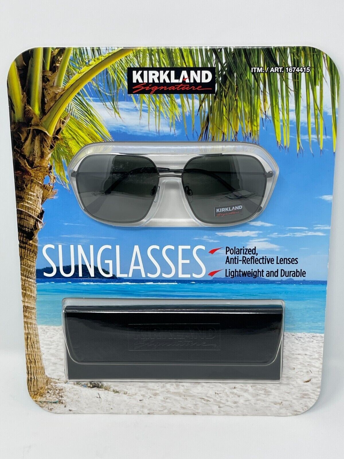 Pre-owned Kirkland Signature M48 Men's Metal Polarized Sunglasses Durable Anti-reflective In Gray