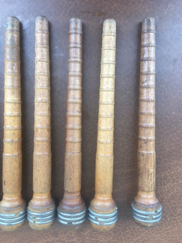8 Vintage Wooden Yarn Thread Cotton 8-9 Inches Long Spool Spindle Bobbin Wood