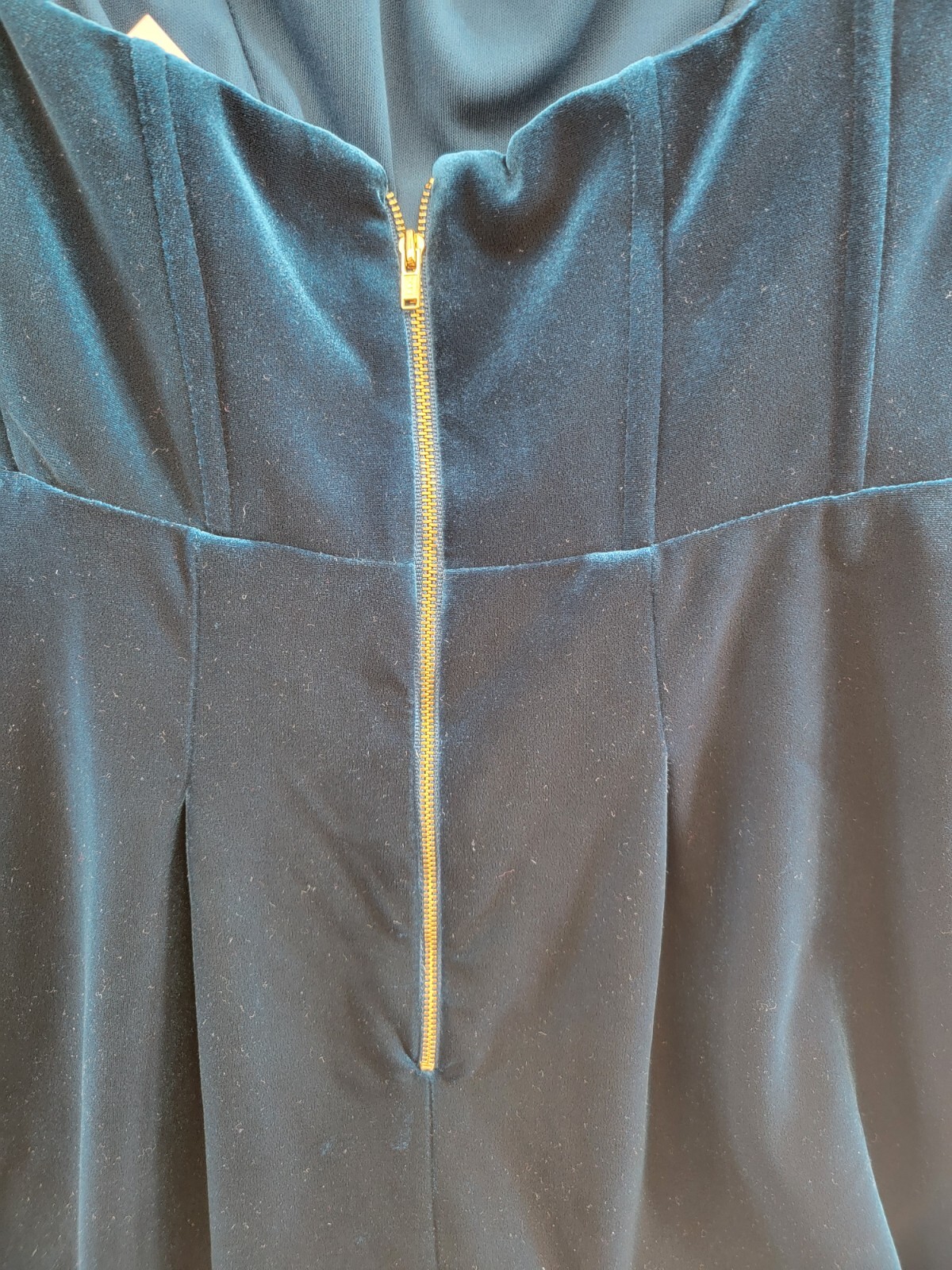 AQUA Strapless Velvet Mini Dress Women's 8 Blue Scoop Neck Back Zip Closure - Picture 12 of 15