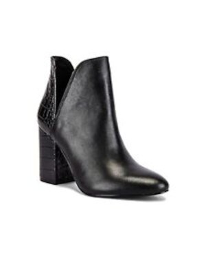 STEVE MADDEN Женские черные кожаные ботильоны без шнуровки из крокодиловой кожи с миндалем, размер 6 м