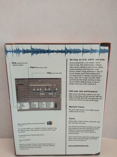 Sonic Foundry Acid DJ Dance Music Loop Production PC Windows Software NOS Sealed