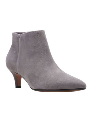 

КОЛЛЕКЦИЯ ОТ CLARKS Женские серые кожаные ботильоны Linvale Sea Kitten Heel, Серый, 261467884085