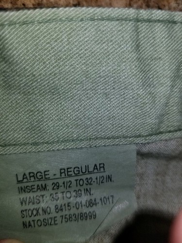 US Army BDU's UNIFORM Top & Bottom Size Large Regular Woodland Camo Camouflage