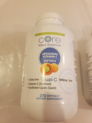 Core Med Science Liposomal Vitamin C 1000mg, 270 capsules - Non-GMO Natural Lipo