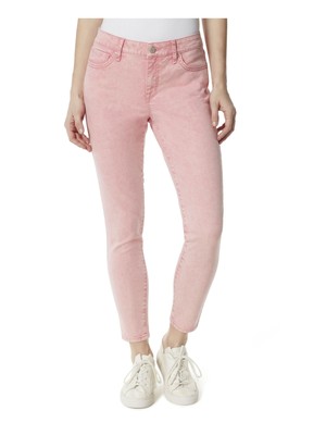 

GUESS Женские розовые эластичные узкие брюки на молнии, Розовый, W1GAJ3W93CE
