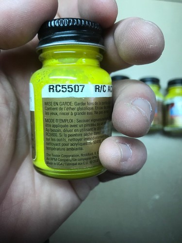 Lot Of 4 Pactra RC5507 Met Yellow 1 oz. Acrylic Racing Finish Lexan Paint