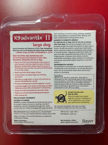Bayer k9 Advantix II, Large Dogs, 21 to 55-Pound, 4-Month