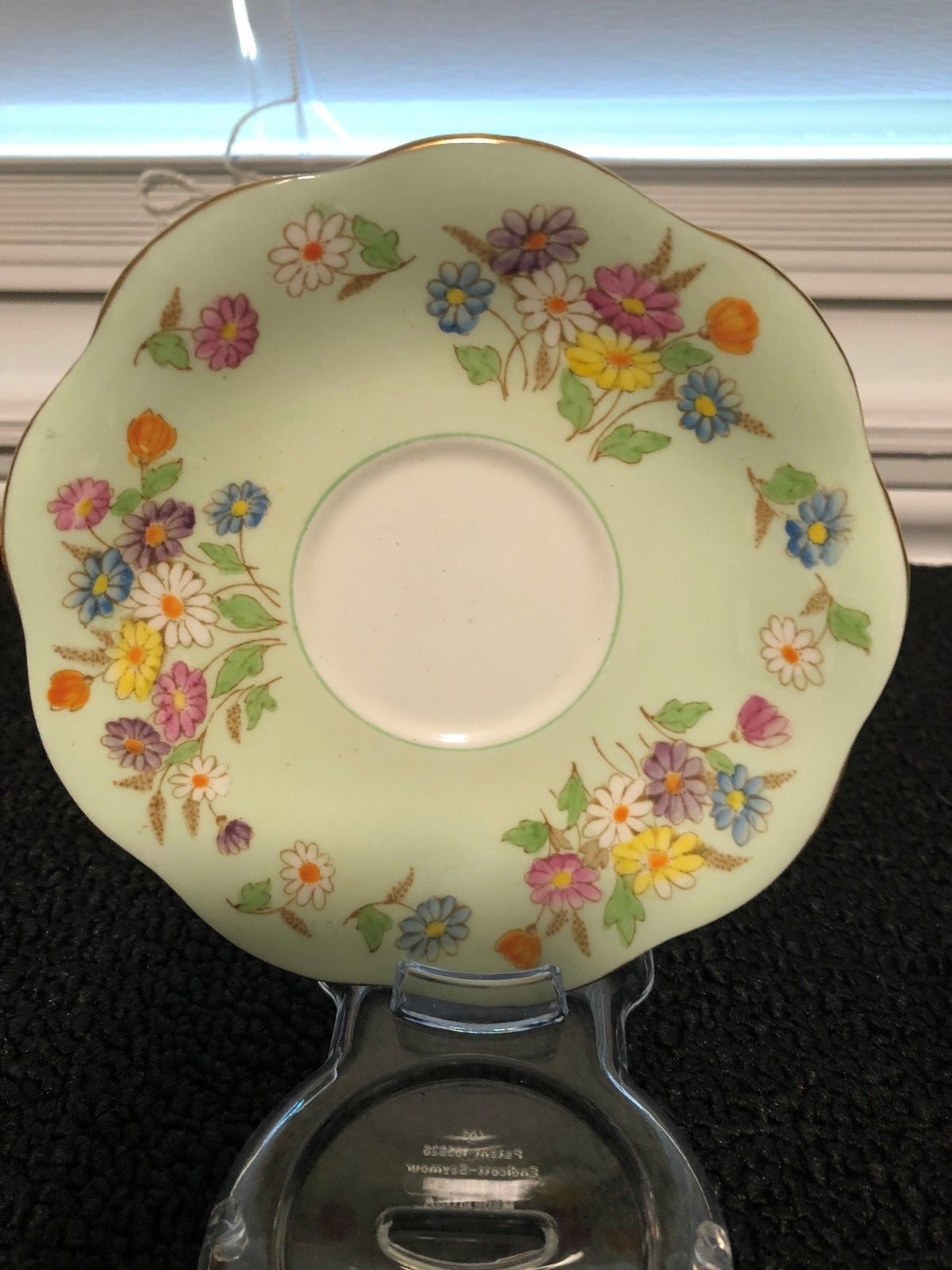 Vintage Foley Bone China light green floral tea cup & saucer pre-owned