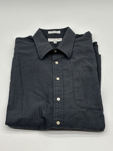 シャツ+ブラウス(長袖+七分) Christian Dior - vintage Cristian Dior wool  shirt an Christian Dior Men's Long Sleeve Button Down Size 17 1/2 34