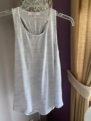Flowy Girls Tunic Tank Top Size L(12-14),Gray, Bow Design On The Back