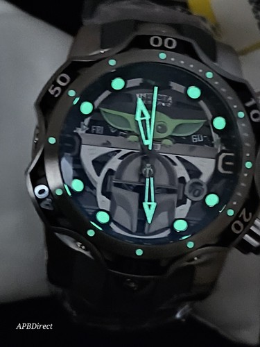 Pre-owned Invicta - Star Wars 228 Grogu Mandalorian - Venom 1000m Baby Yoda Mens Watch
