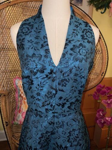 Pre-owned Lilly Pulitzer Tanlee Dress Teal Bay Blooming Brocade $258 Size 12,14 In Blue