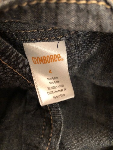Girls Gymboree Size 4 Denim Jean Romper With Tie