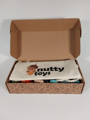 Nutty Toys 40 pcs Wooden Stacking Rocks Balancing Stones with Canvas Storage Bag