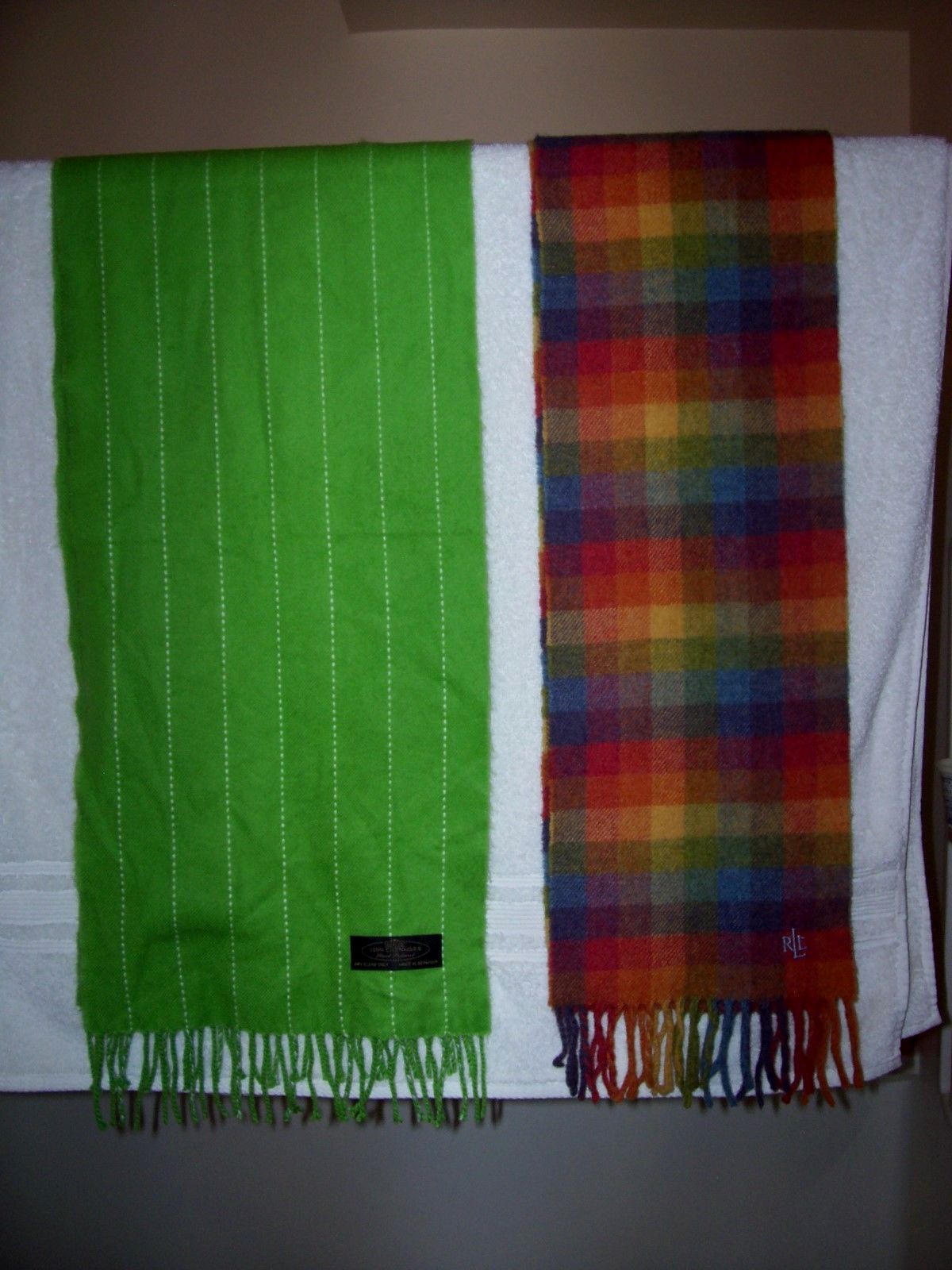 women's Ralph Lauren scarf from England & cashmere scarf from Germany 2-for-1